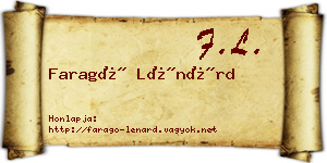Faragó Lénárd névjegykártya